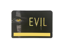 Load image into Gallery viewer, Black show dashboard placard with show logo and a yellow strip
