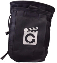 Load image into Gallery viewer, Black drawstring bag with the GLS logo
