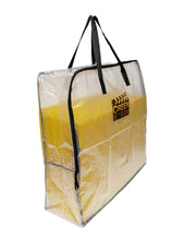 Load image into Gallery viewer, Clear sign storage bag with handles, side view
