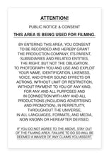 Load image into Gallery viewer, Signicade insert, filming notice
